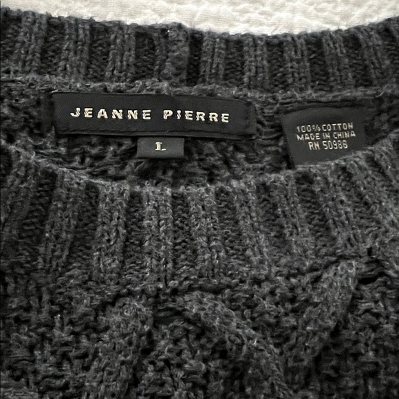 Jeanne Pierre Charcoal Cable Knit Sweater - Picture 5 of 7